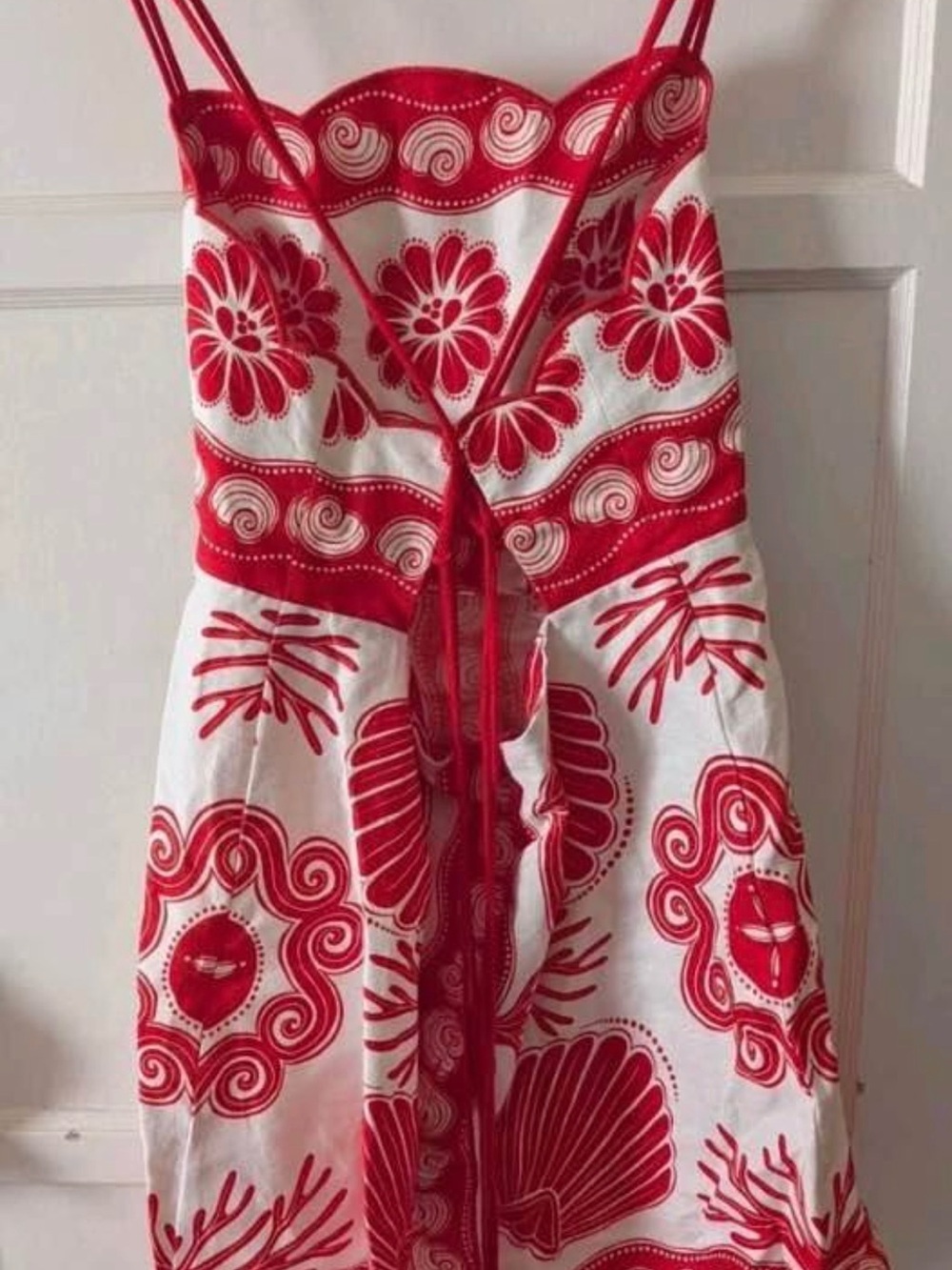 FARM Rio Red & White Shell-Print Sundress - Picture 2 of 5